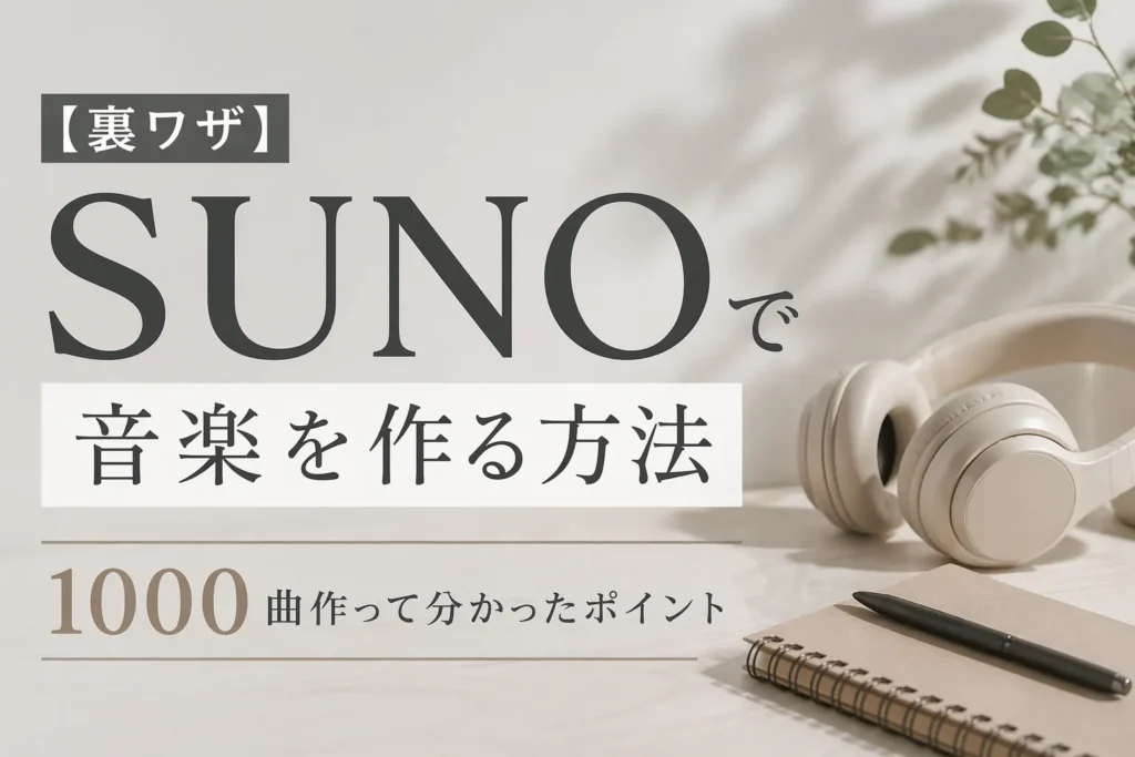 【裏ワザ】SUNOで音楽を作る方法 1000曲作って分かったポイント